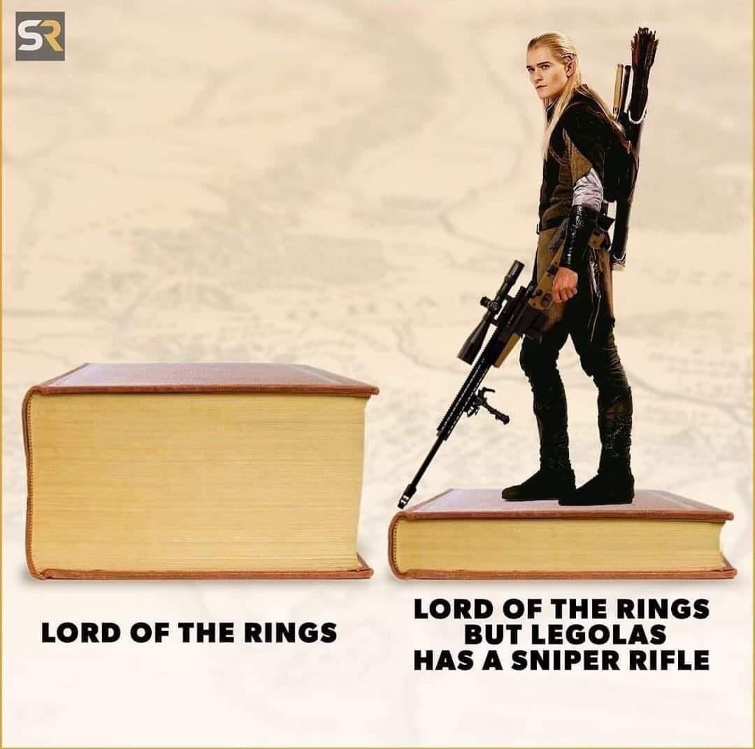 LORD OF THE RINGS LORD OF THE RINGS BUT LEGOLAS HAS A SNIPER RIFLE