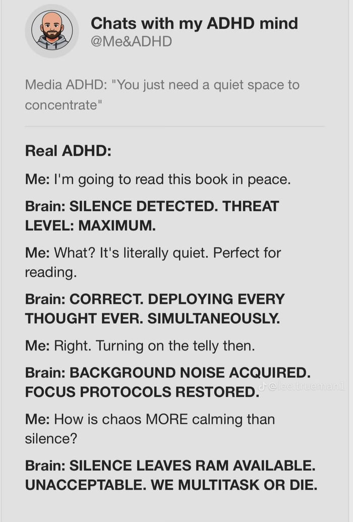 Chats with my ADHD mind
@Me&ADHD
Media ADHD: 