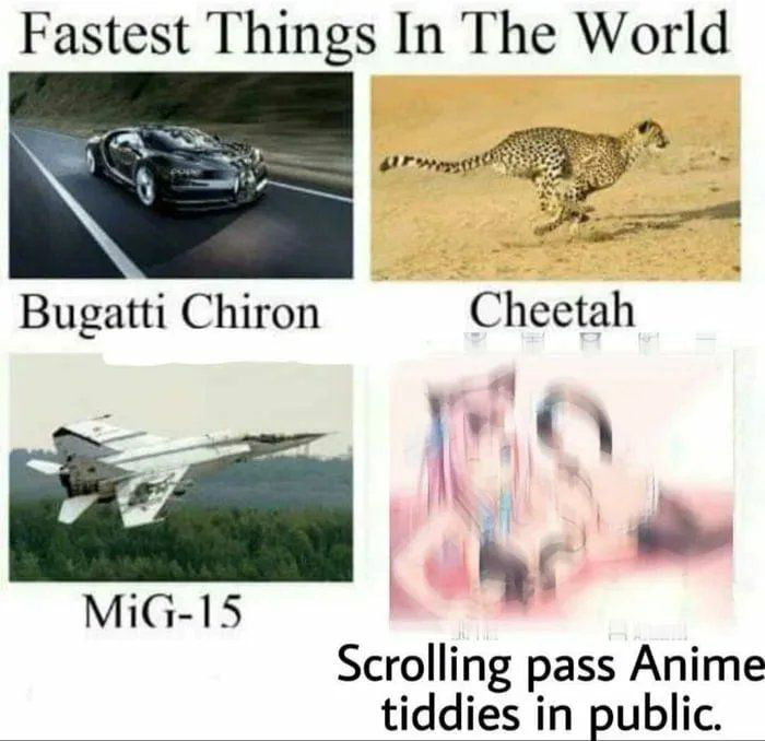 Fastest Things In The World MiG 15 Scrolling pass Anime tiddies in public