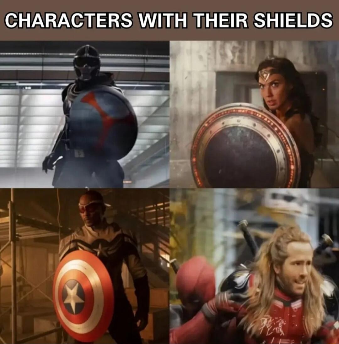 CHARACTERS WITH THEIR SHIELDS