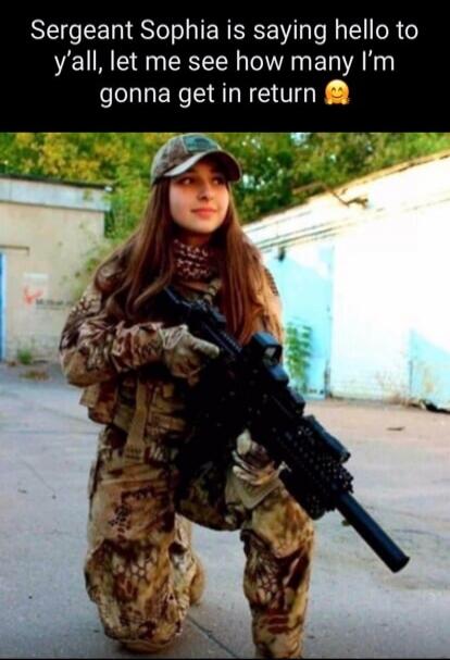 Sergeant Sophia is saying hello to y’all, let me see how many I’m gonna get in return