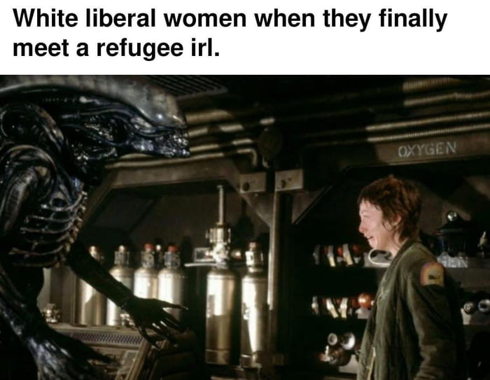 White liberal women when meet a refugee irl finally