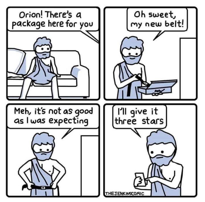Orion Theres a Oh sweet package here for you my new belt Meh its not as good VIl give it as lwas expecting three stars