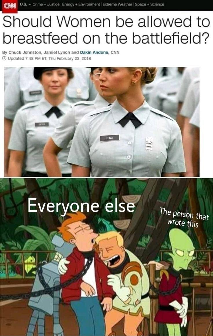 Should Women be allowed to breastfeed on the battlefield