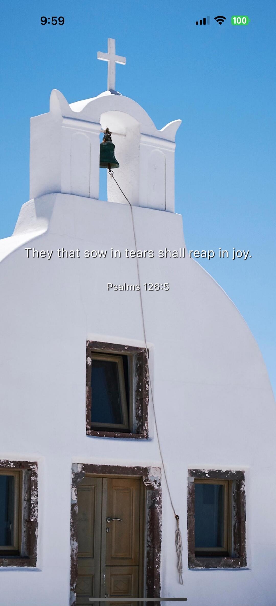 They that sow in tears shall reap in joy. Psalm 126:5