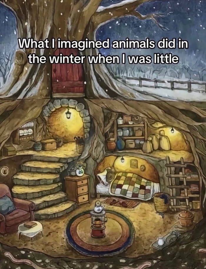 What I imagined animals did in the winter when I was little