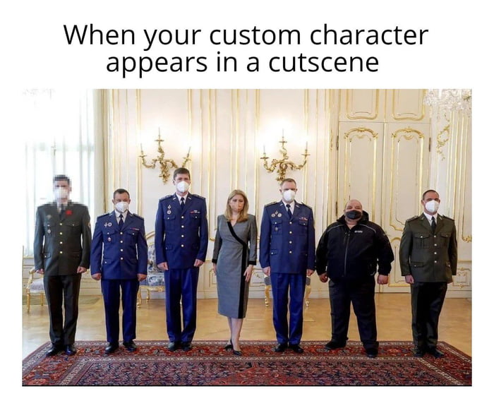 When your custom character appears in a cutscene