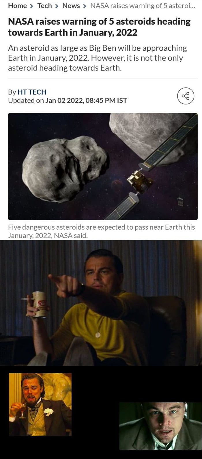 Home Tech News NAS NASA raises warning of 5 asteroids heading towards Earth in January 2022 An asteroid as large as Big Ben will be approaching Earth in January 2022 However it is not the only asteroid heading towards Earth By HT TECH Updated on Jan 02 2022 0845 PM IST ar Earth this