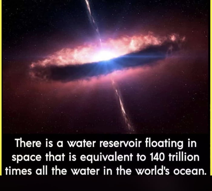 There is a water reservoir floating in space that is equivalent to 140 trillion times all the water in the worlds ocean