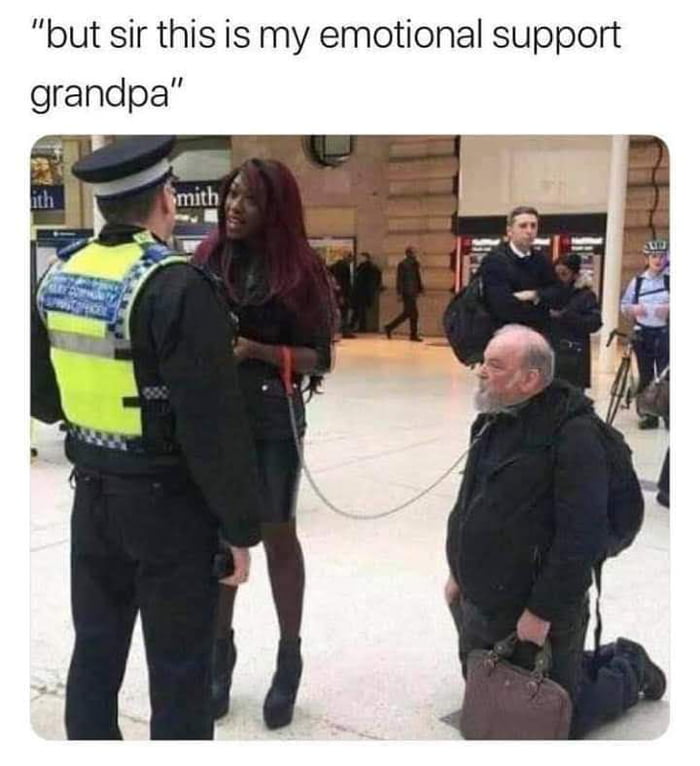 put sir this is my emotional support grandpa