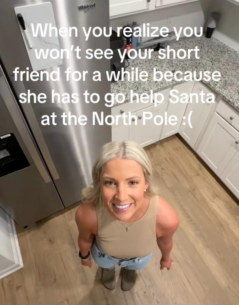 When you realize you won't see your short friend for a while because she has to go help Santa at the North Pole :(