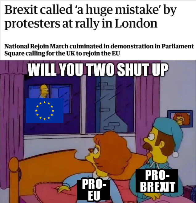 Brexit called a huge mistake by protesters at rally in London National Rejoin March culminated in demonstration in Parliament Square calling for the UK to rejoin the EU WILLYOU TWOSHUT UP o 9 J PRO PRO BREXIT