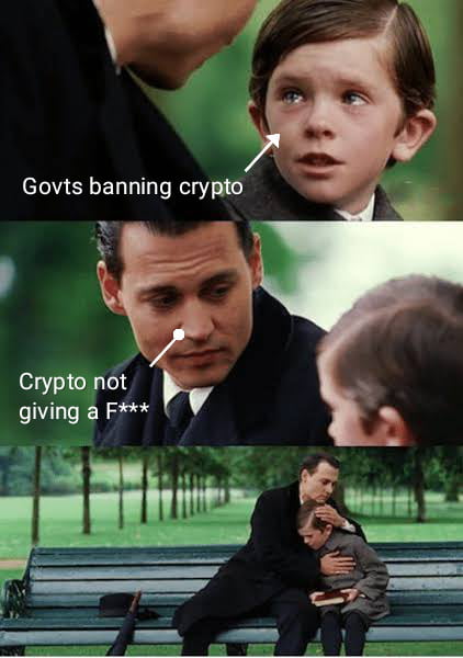 Govts banning 3710 Crypto nnt giving a F