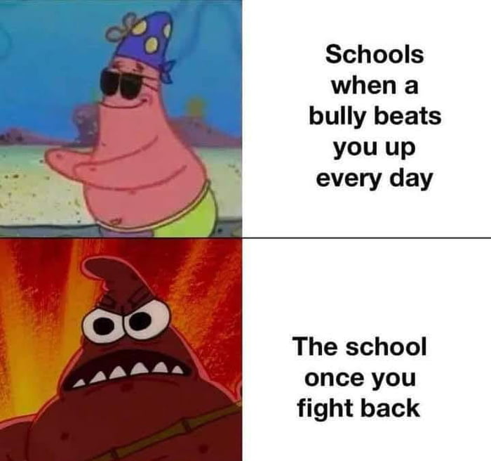 Schools when a bully beats you up every day The school once you fight back