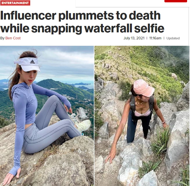 Influencer plummets to death whIe shapping waterfall selfie July 132021 1116am Updated