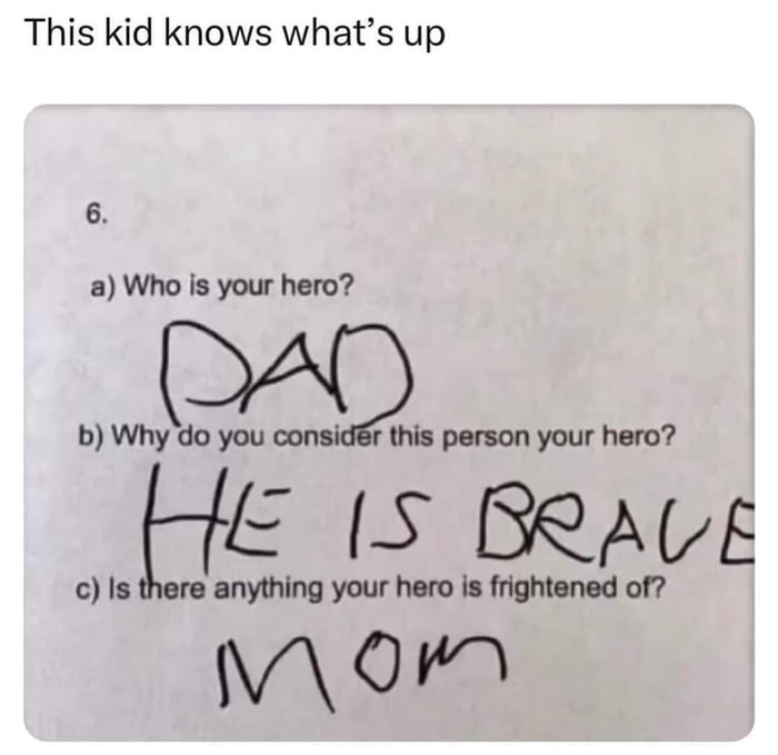 This kid knows whats up 6 a Who Is your hero b Whydo you this person your hero tE S BRAVE anything your hero is frightened of M OF ols