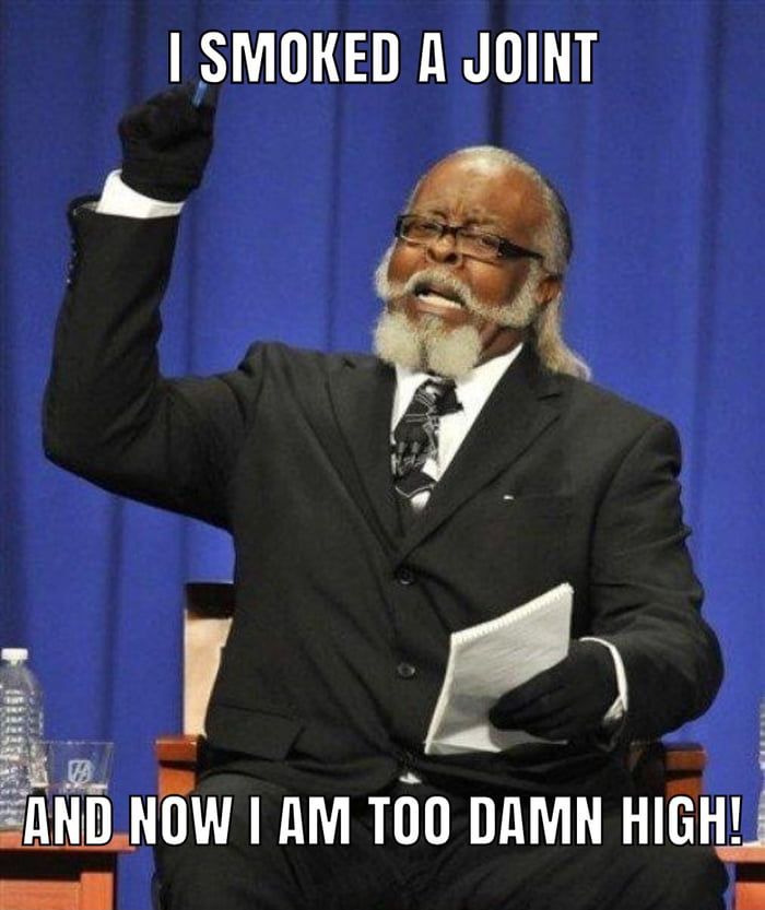 I SMOKED A JOINT AND NOW I AM TOO DAMN HIGH!