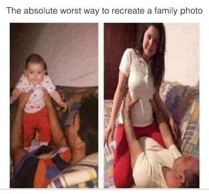 The absolute worst way to recreate a family photo