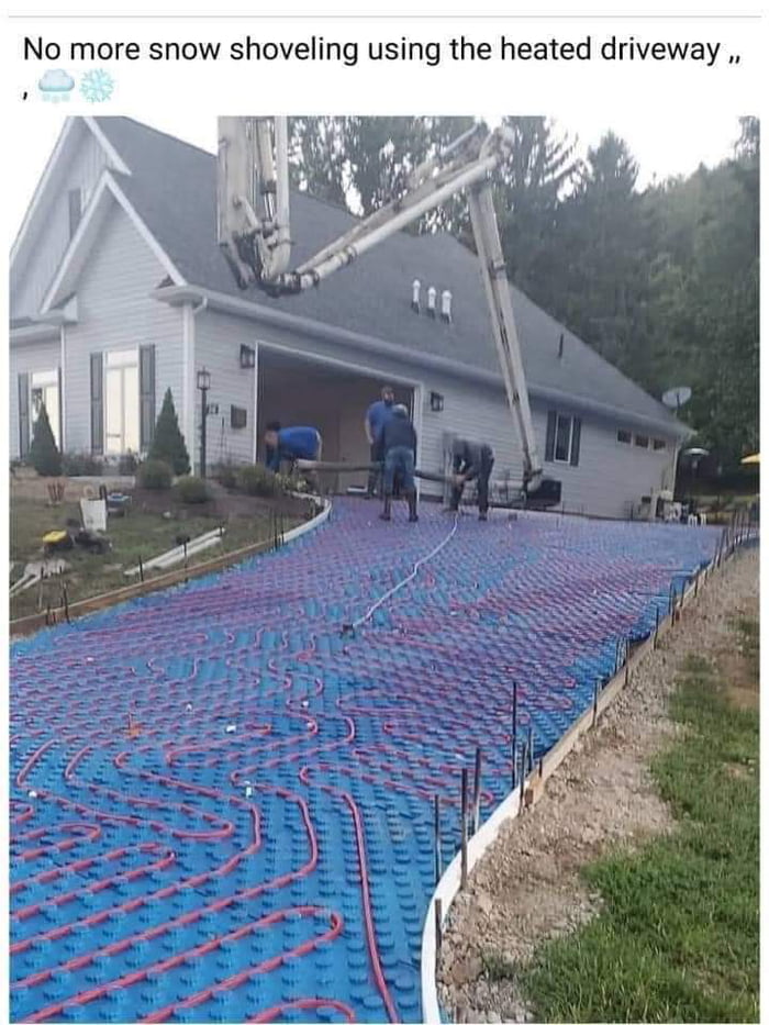 No more snow shoveling using the heated driveway