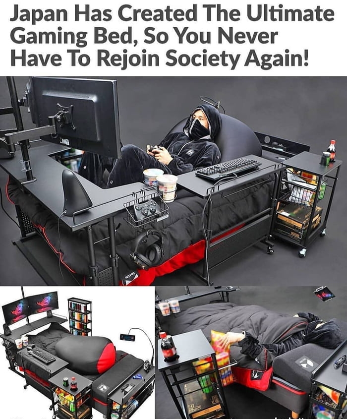 Japan Has Created The Ultimate Gaming Bed So You Never Have To Rejoin Society Again