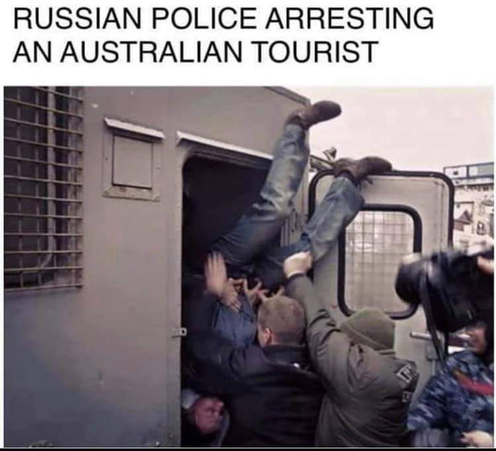 RUSSIAN POLICE ARRESTING AN AUSTRALIAN TOURIST