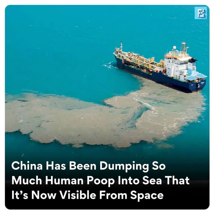 China Has Been Dumping So Much Human Poop Into Sea That Its Now Visible From Space