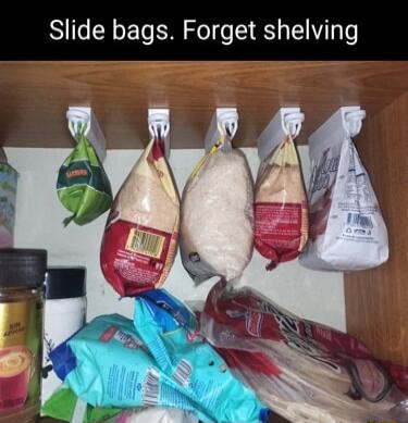 Slide bags Forget shelving