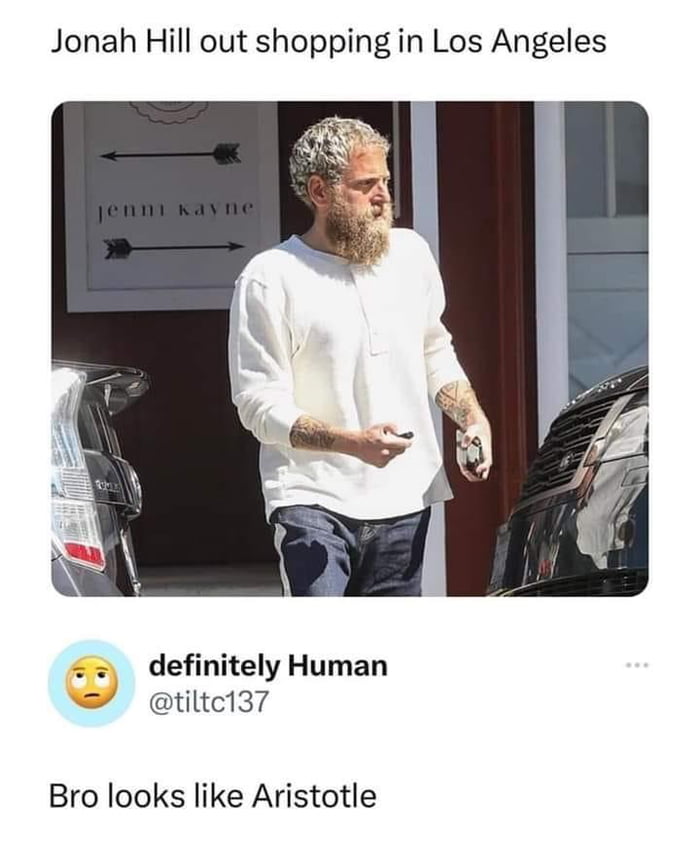 Jonah Hill out shopping in Los Angeles definitely Human atiltc137 Bro looks like Aristotle