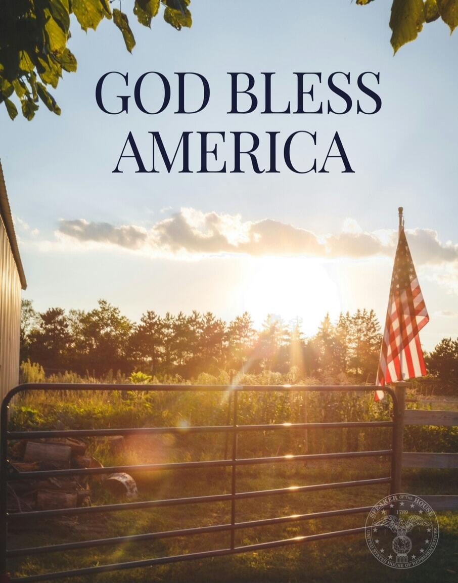 GOD BLESS AMERICA SPEAKER OF THE HOUSE 1789 UNITED STATES HOUSE OF REPRESENTATIVES