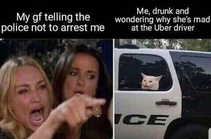 Me drunk and My df telling the wondering why shes mad ole el not to arrest me at the Uber driver 5 Ia _