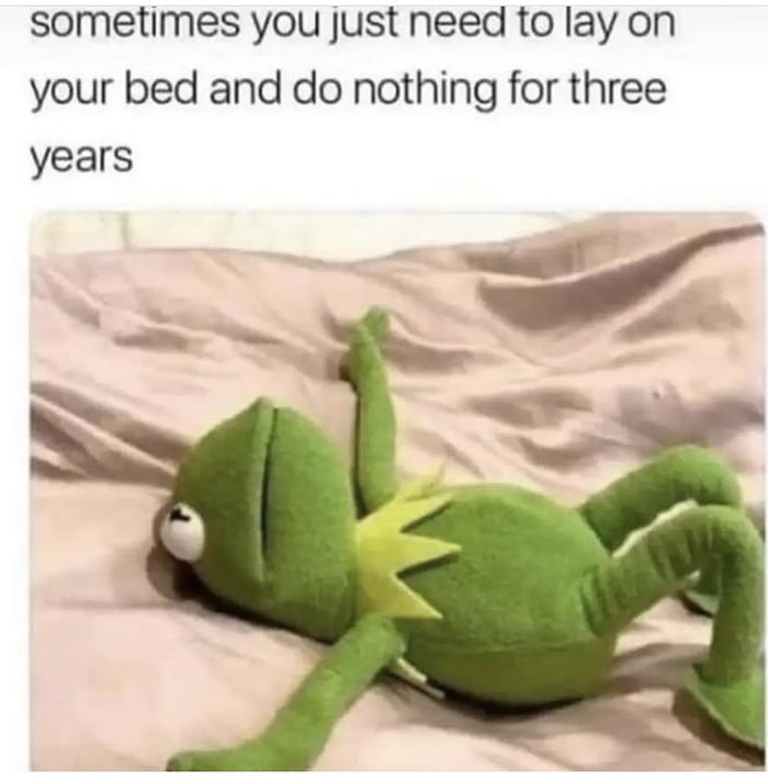 sometimes you just need to lay on your bed and do nothing for three years