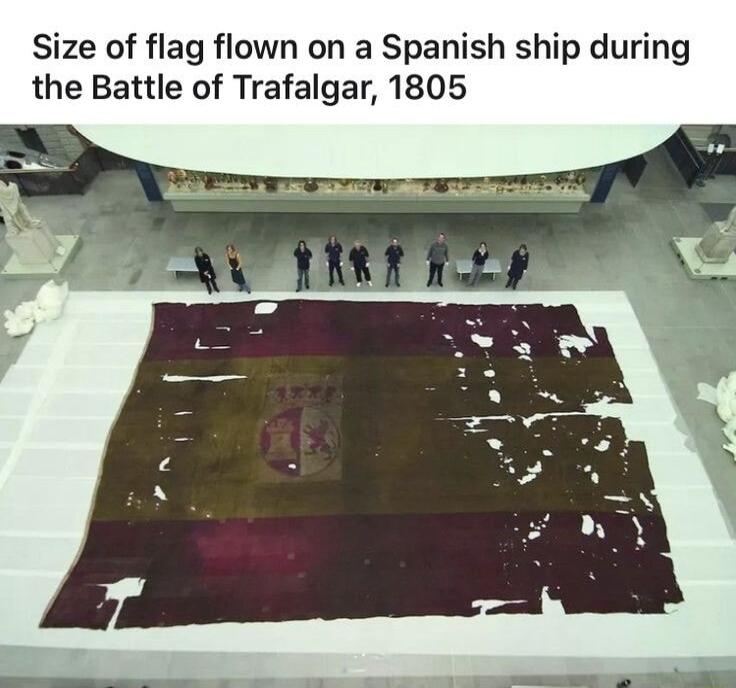 Size of flag flown on a Spanish ship during the Battle of Trafalgar 1805 S it A A SR L