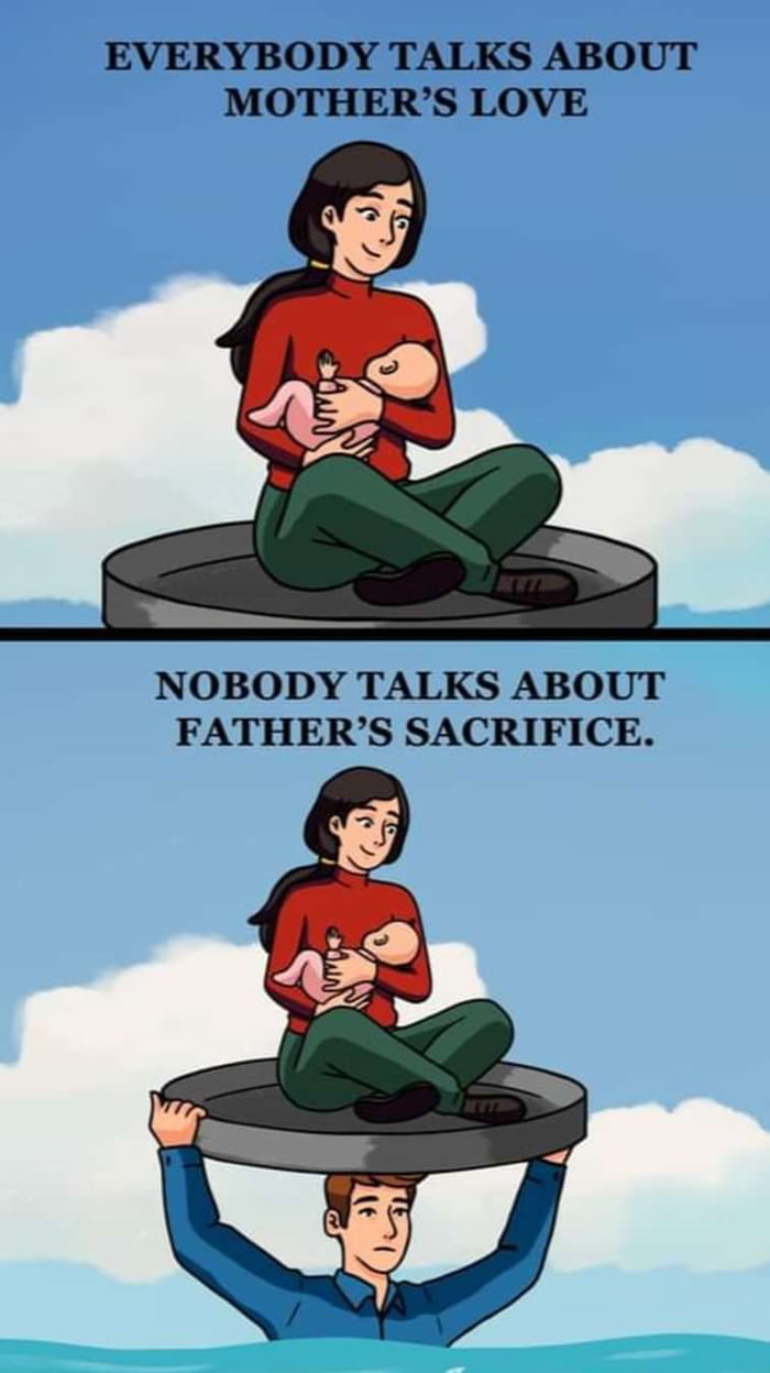 EVERYBODY TALKS ABOUT MOTHERS LOVE NOBODY TALKS ABOUT FATHERS SACRIFICE