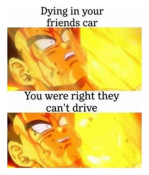 Dying in your ___friends car 3 You were right they cant drive