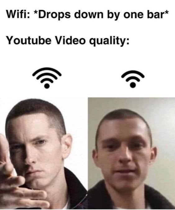 Wifi Drops down by one bar Youtube Video quality 7