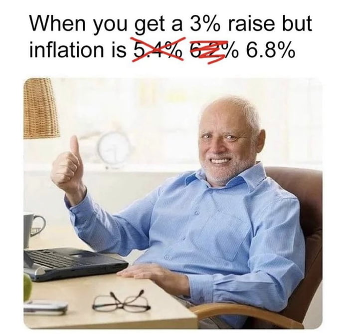 When you get a 3 raise but inflation is 54 68