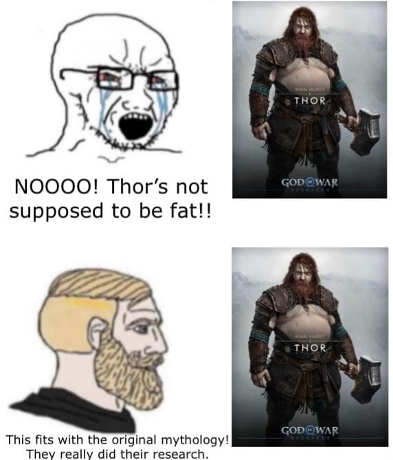 NOOOO Thors not supposed to be fat This fits with the original mythology They really did their research