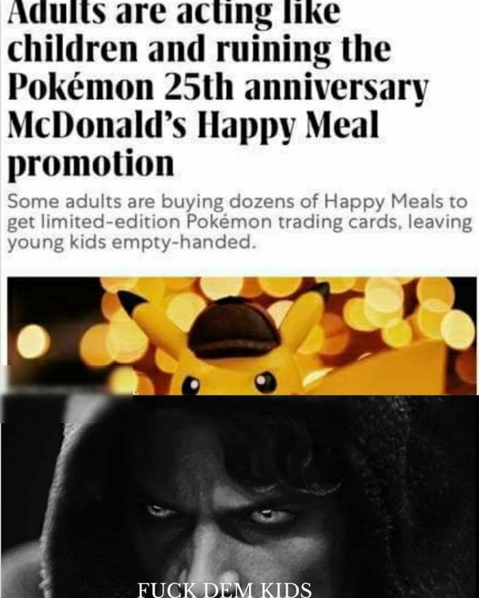 chlldrcn and rummg the Pokmon 25th anniversary McDonalds Happy Meal promotion me a e b FUC 3EIDS