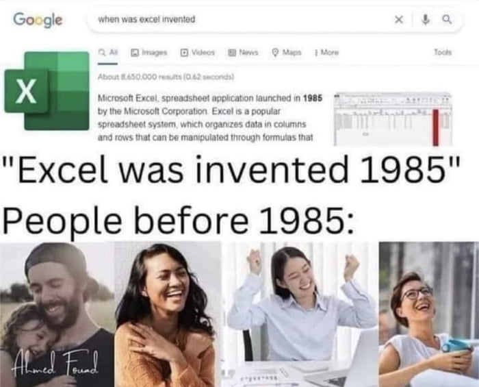 e Excel was invented 1985