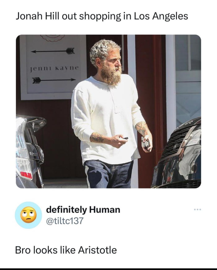 Jonah Hill out shopping in Los Angeles definitely Human atilte137 Bro looks like Aristotle