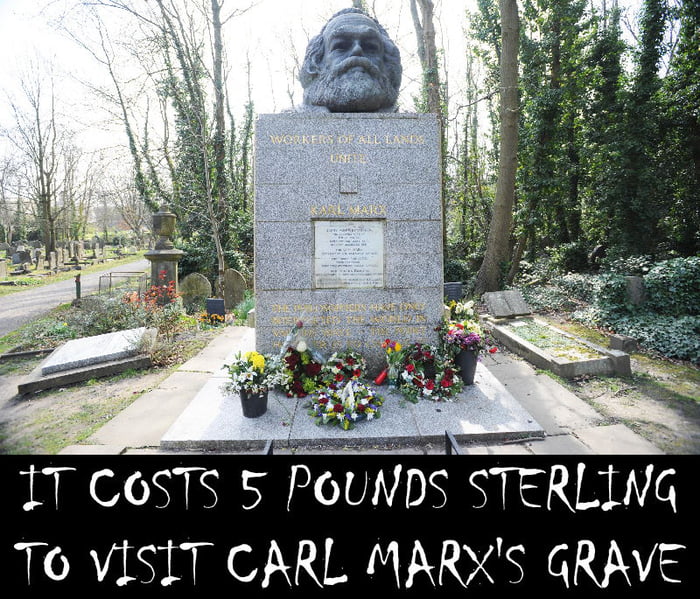 1T COSTS 5 POUNDS STERLING To VISIT CARL MARXS GRAVE