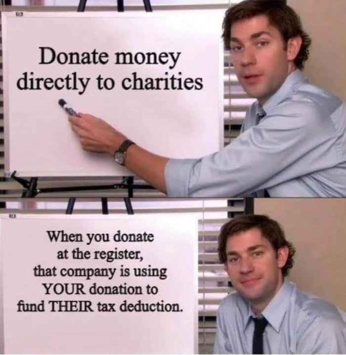 Donate money directly to charities