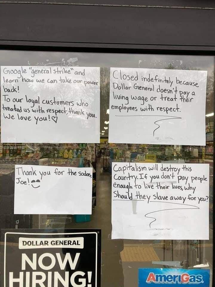 To our oyal cush ISTOMEYS wine treatey usmh tespect 1 We ove oulw 1 P atsmil destroy Hhis gi for H BEY you dont Iga people N b to ive their welwy yluve away for Yeu DOLLAR GENERAL