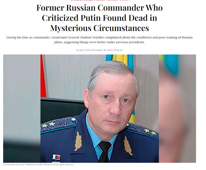 Former Russian Commander Who Criticized Putin Found Dead in Mysterious Circumstances L L