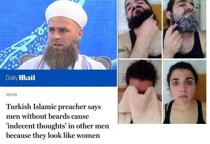 Turkish Islamic preacher says men without beards cause indecent thoughts in other men because they look like women