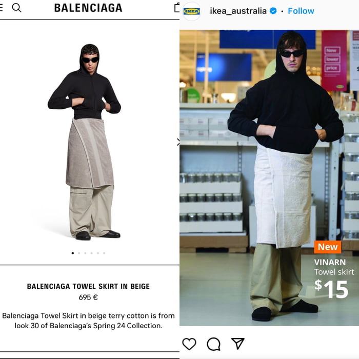 Q BALENCIAGA Cmm ikea_australia Follow BALSNCIAGA TOWEL SKIRT N BEIGE e alenciaga Tows Skit nbeig tarry cotton i rom 100k 30 of Bleniagss Sping 24 Colcton