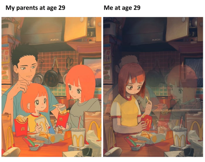 My parents at age 29 Me at age 29