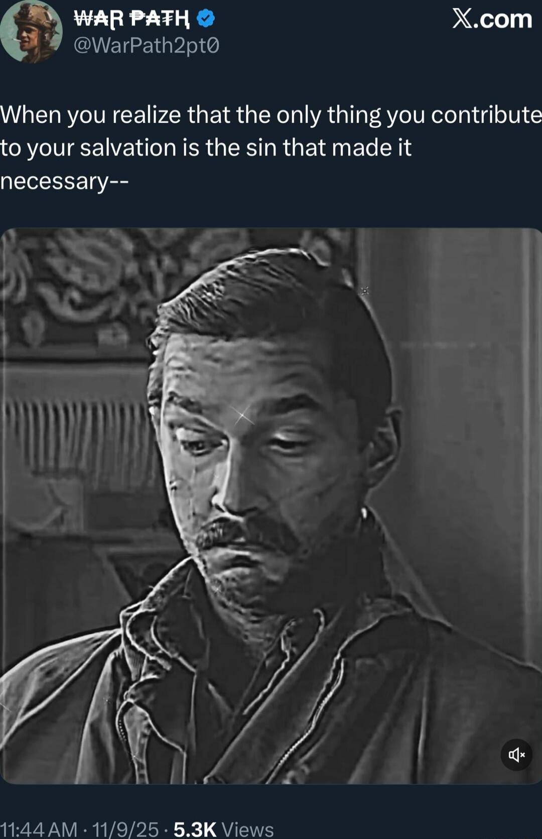 When you realize that the only thing you contribute to your salvation is the sin that made it necessary--