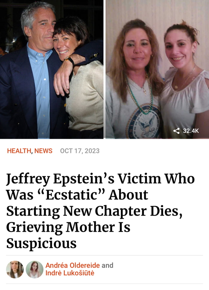 Jeffrey Epsteins Victim Who Was Ecstatic About Starting New Chapter Dies Grieving Mother Is Suspicious 0 a Y and