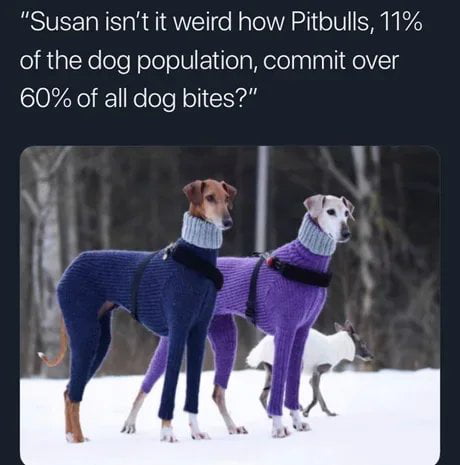 Susan isnt it weird how Pitbulls 11 of the dog population commit over S107e Wo eTo N ol G Yl 4 3 ilo